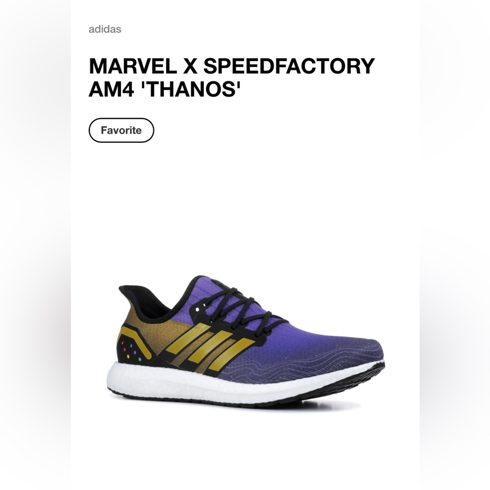 Adidas Marvel X Speedfactory AM4 Purple & Gold Sneakers